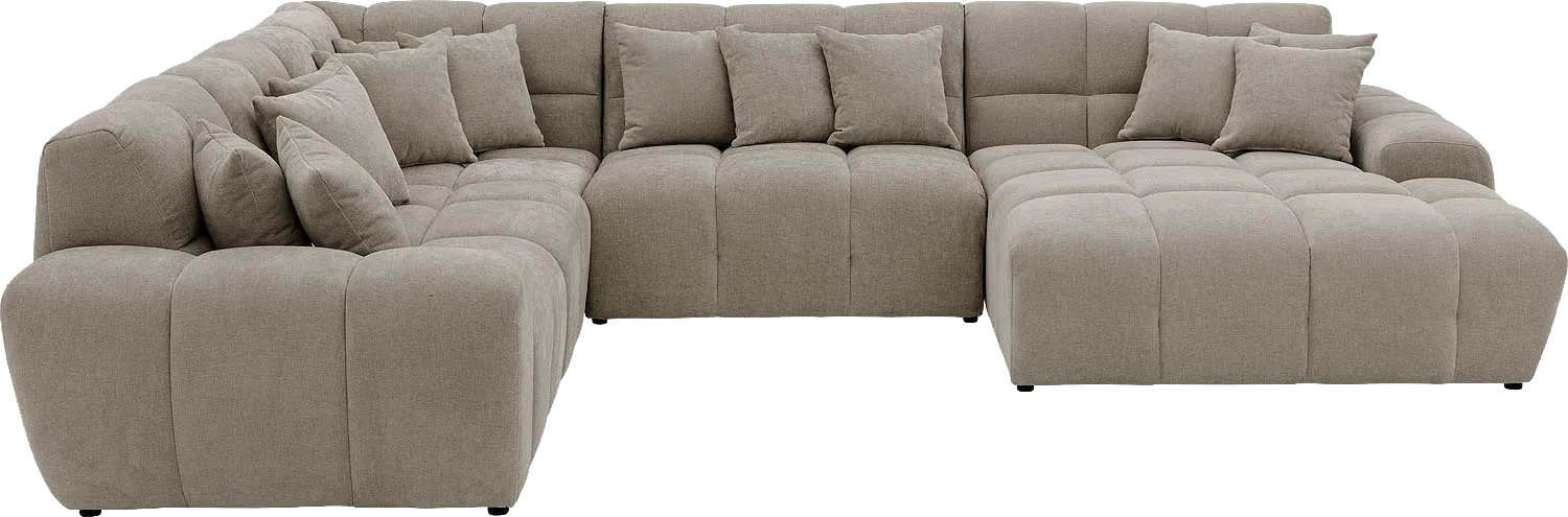 Goossens Excellent Bank Kubus bruin, stof, 1,5-zits, modern design