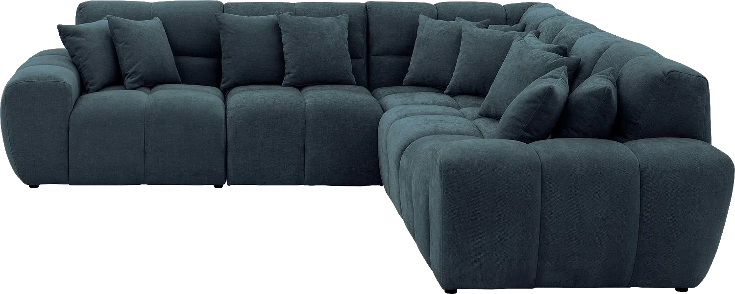 Goossens Excellent Bank Kubus blauw, stof, modern design