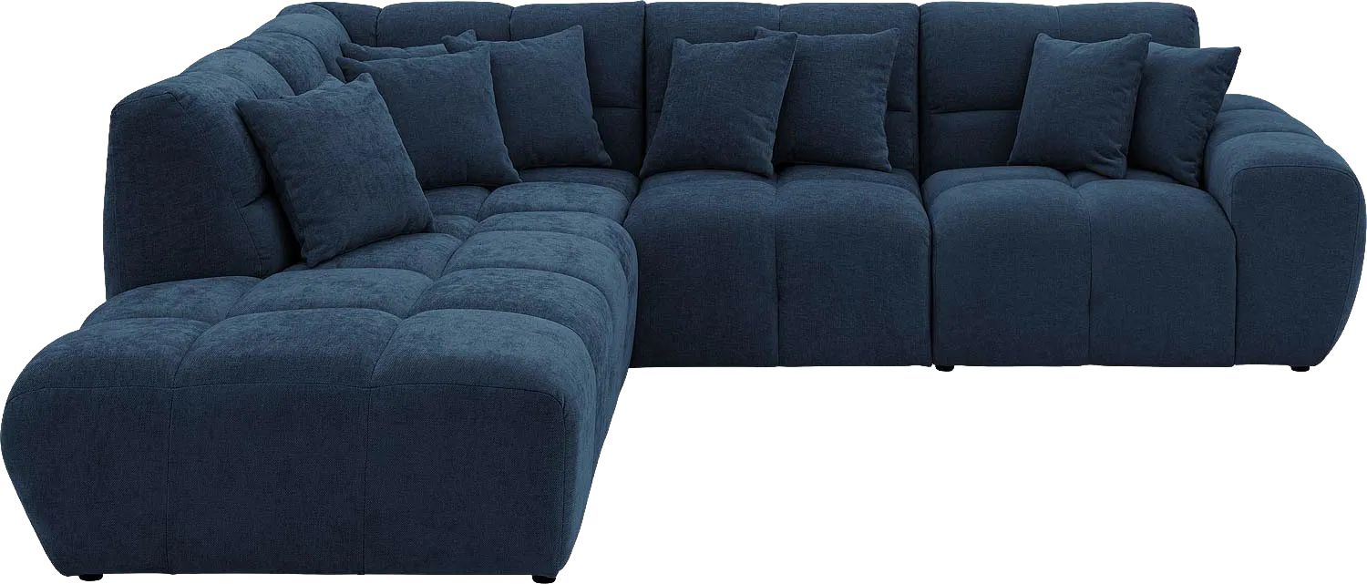 Goossens Excellent Bank Kubus blauw, stof, modern design