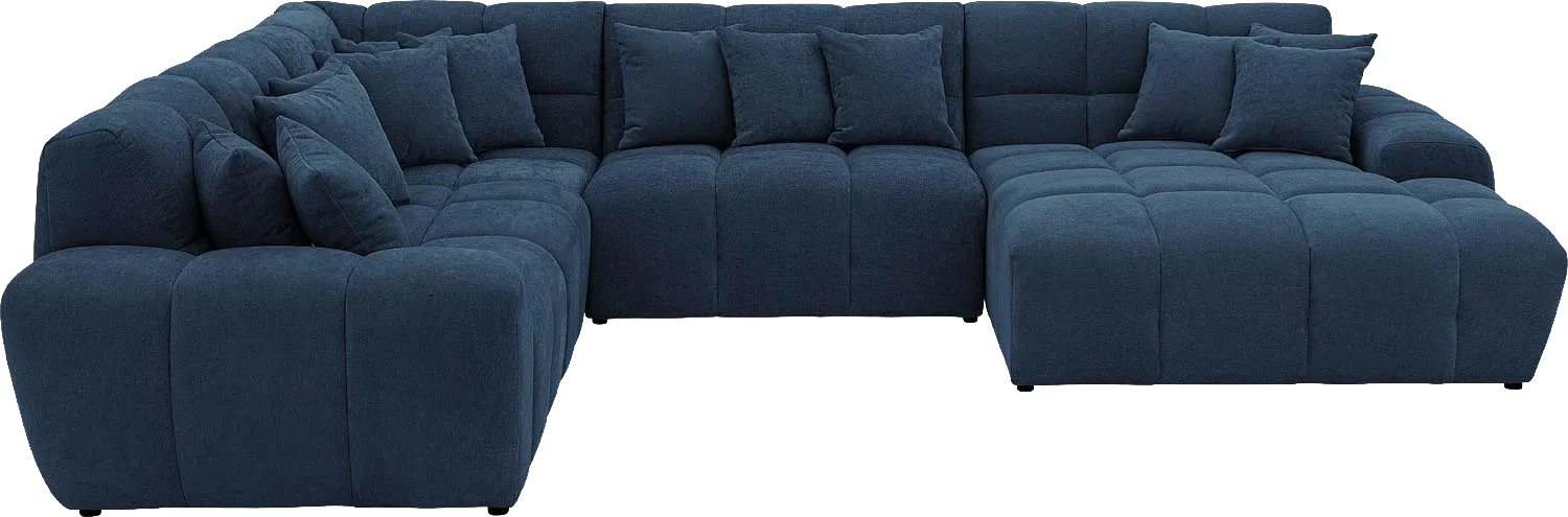 Goossens Excellent Bank Kubus blauw, stof, 1,5-zits, modern design
