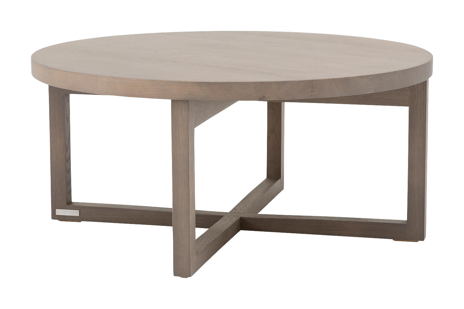 Goossens Salontafel Circulo rond, hout eiken donker bruin, urban industrieel, 70 x 32 x 70 cm