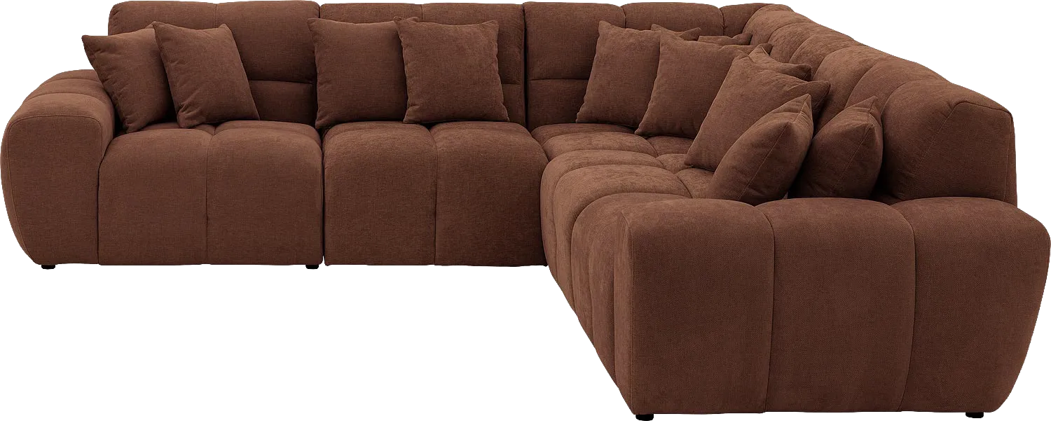 Goossens Excellent Bank Kubus bruin, stof, modern design