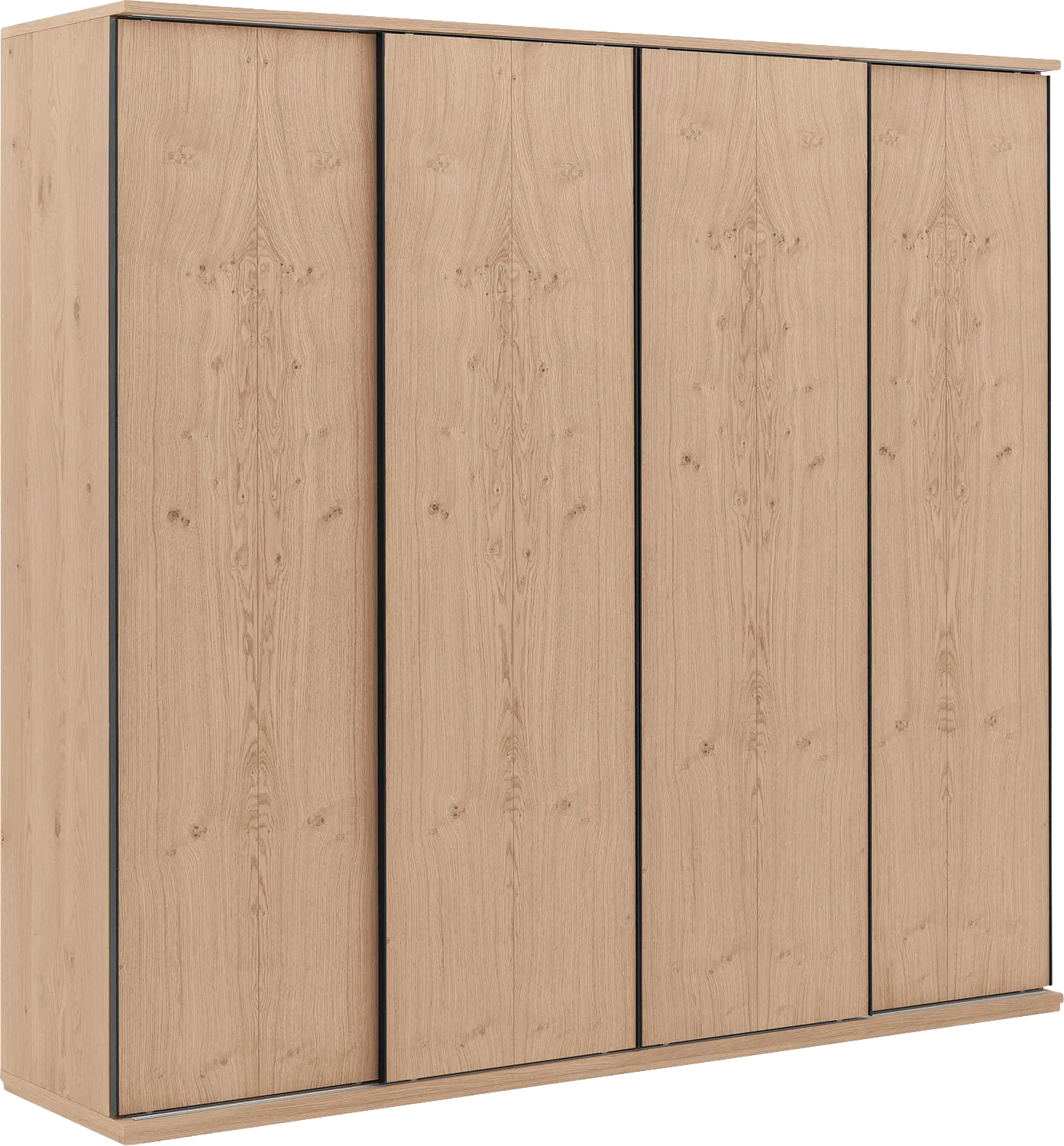 Goossens Excellent Kledingkast Wood, 240 cm breed, 223 cm hoog, 4 hout schuifdeuren