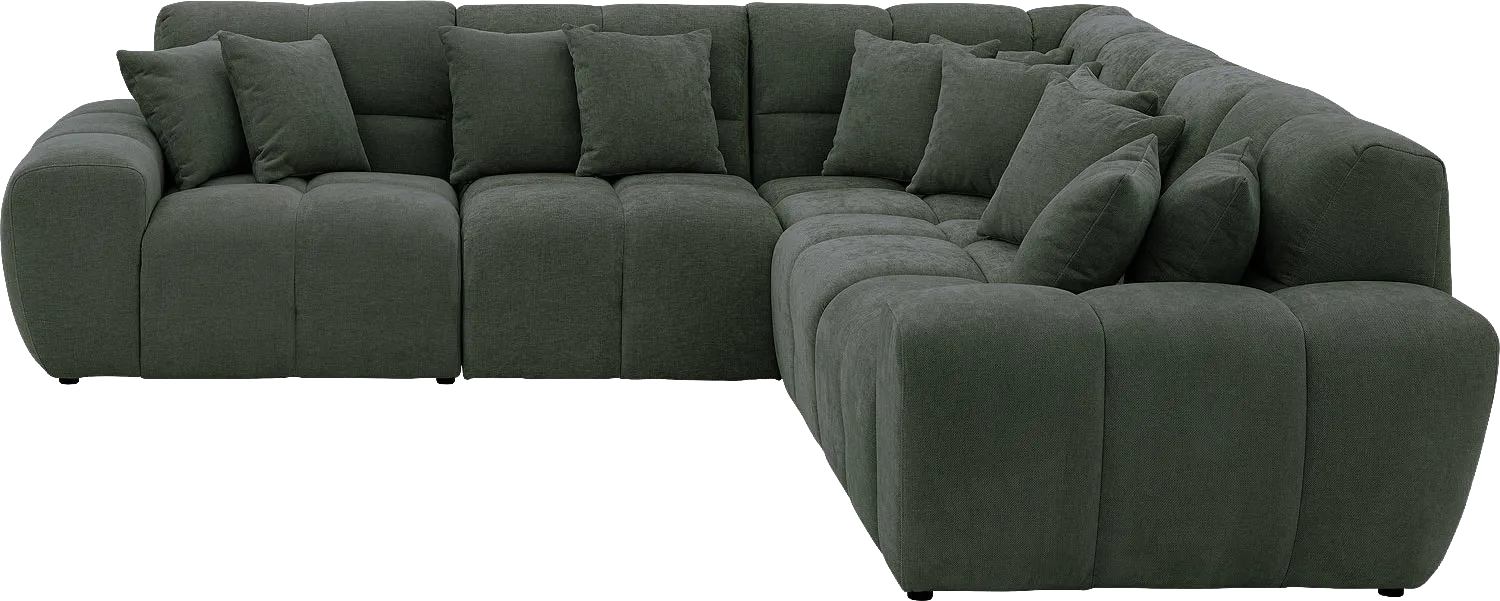 Goossens Excellent Bank Kubus groen, stof, modern design