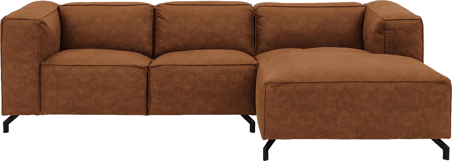 Goossens Bank Calvin cognac, micro leer, 2-zits, modern design