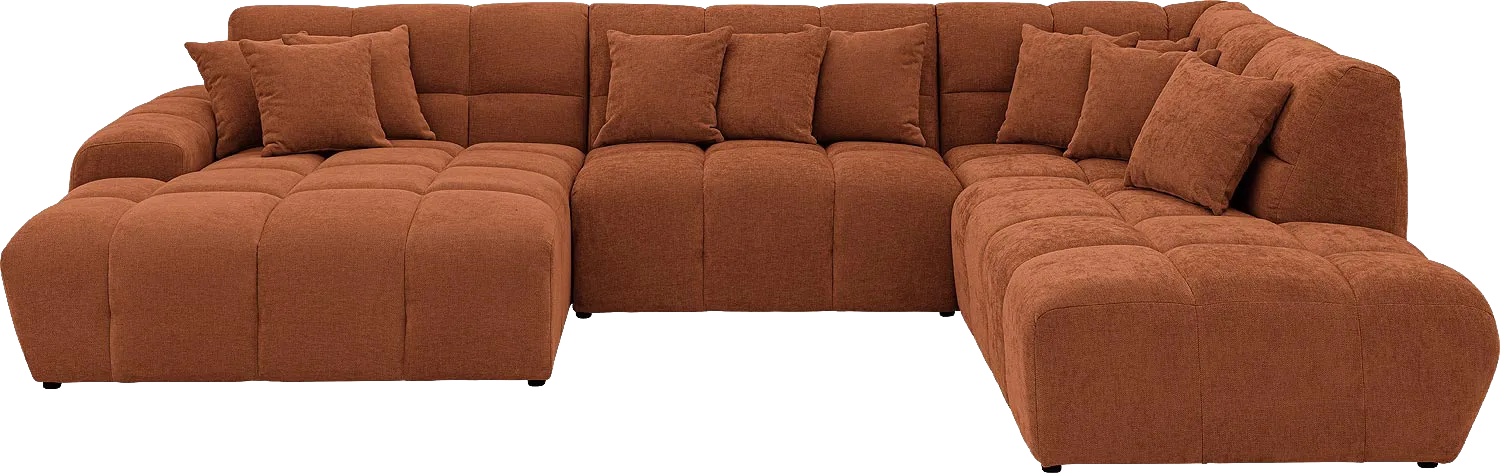Goossens Excellent Bank Kubus bruin, stof, 1,5-zits, modern design