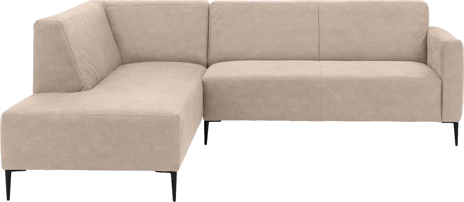 Goossens Bank Key West beige, micro leer, 2,5-zits, modern design met ligelement links