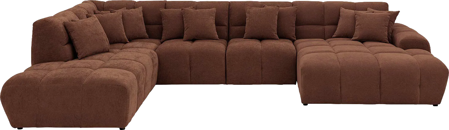 Goossens Excellent Bank Kubus bruin, stof, modern design