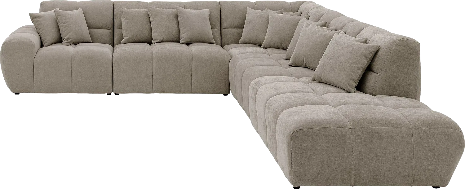 Goossens Excellent Bank Kubus bruin, stof, 1,5-zits, modern design