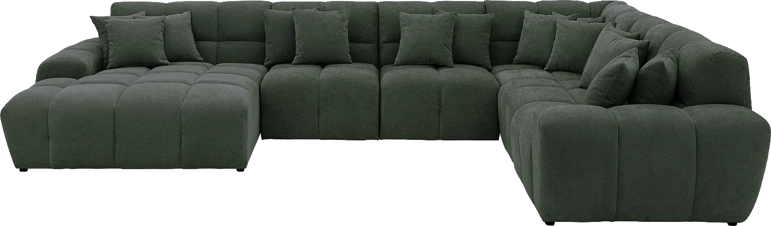 Goossens Excellent Bank Kubus groen, stof, modern design