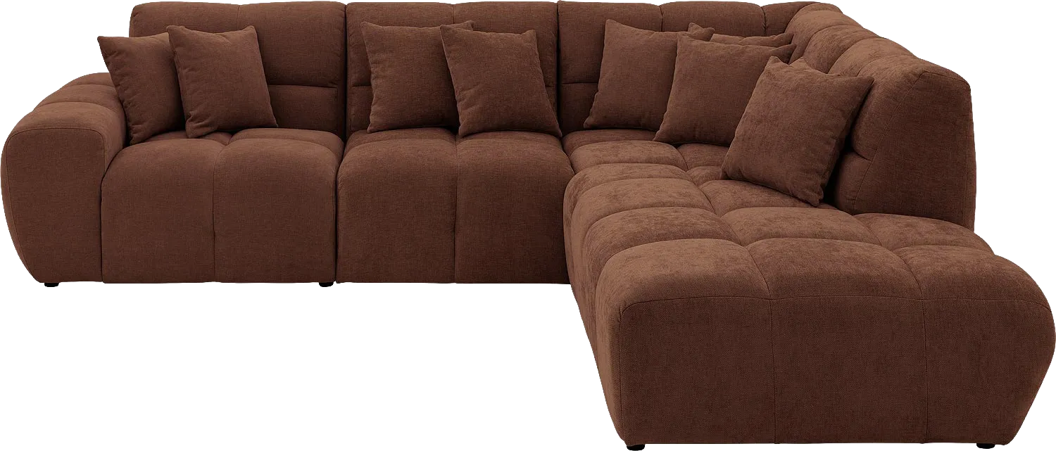 Goossens Excellent Bank Kubus bruin, stof, modern design
