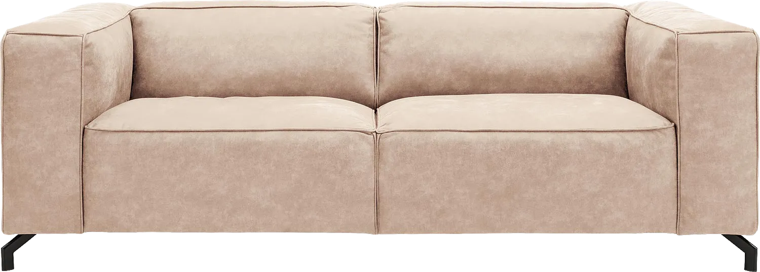 Goossens Bank Calvin beige, micro leer, 3-zits, modern design