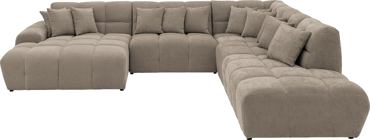 Goossens Excellent Bank Kubus bruin, stof, 1,5-zits, modern design