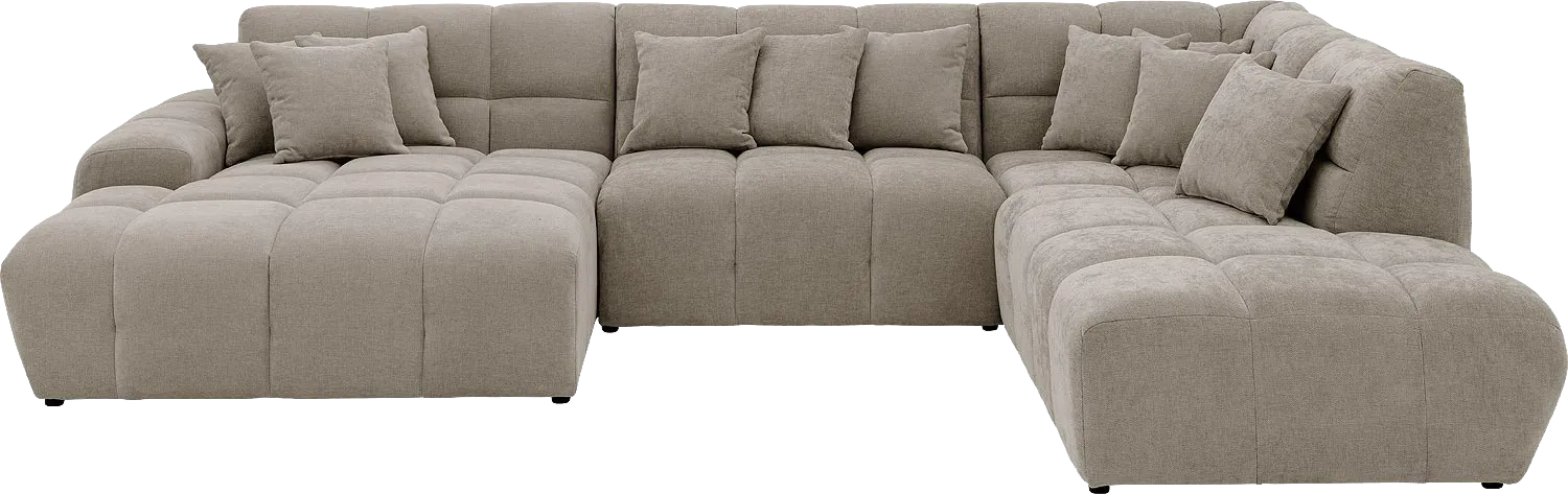 Goossens Excellent Bank Kubus bruin, stof, 1,5-zits, modern design