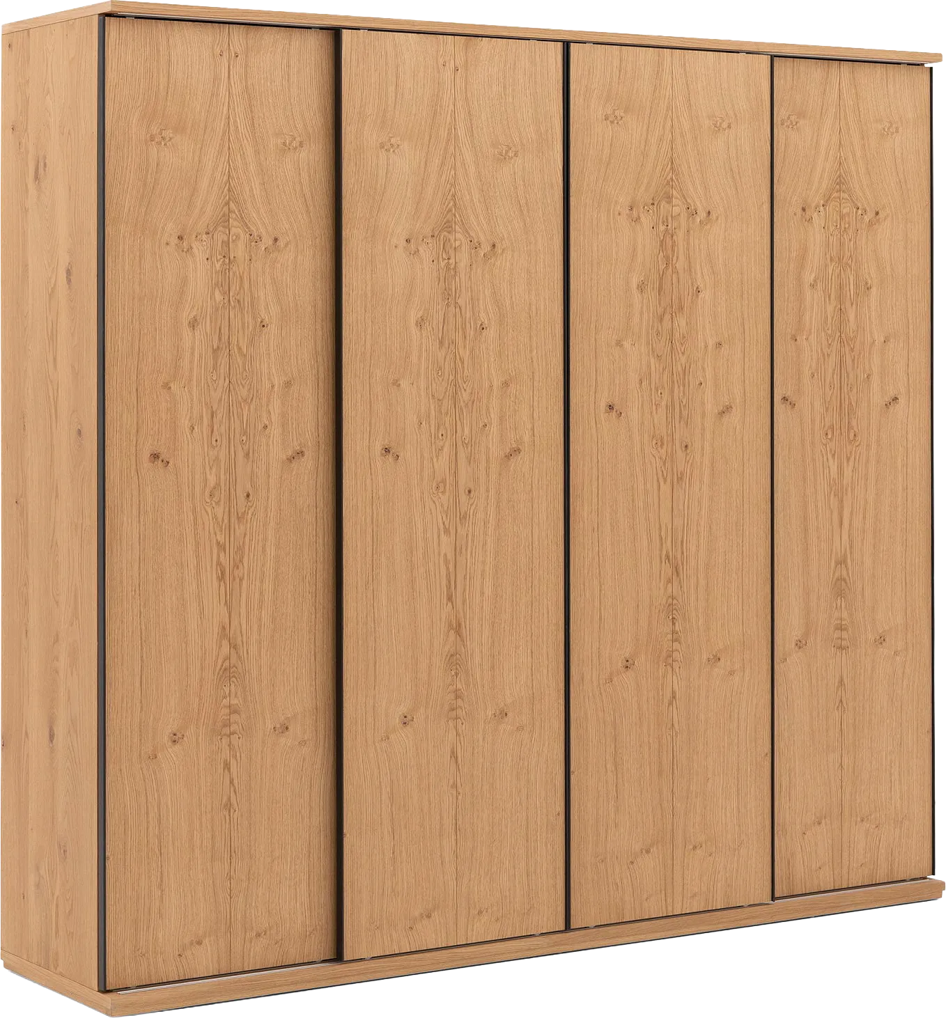 Goossens Excellent Kledingkast Wood, 240 cm breed, 223 cm hoog, 4 hout schuifdeuren