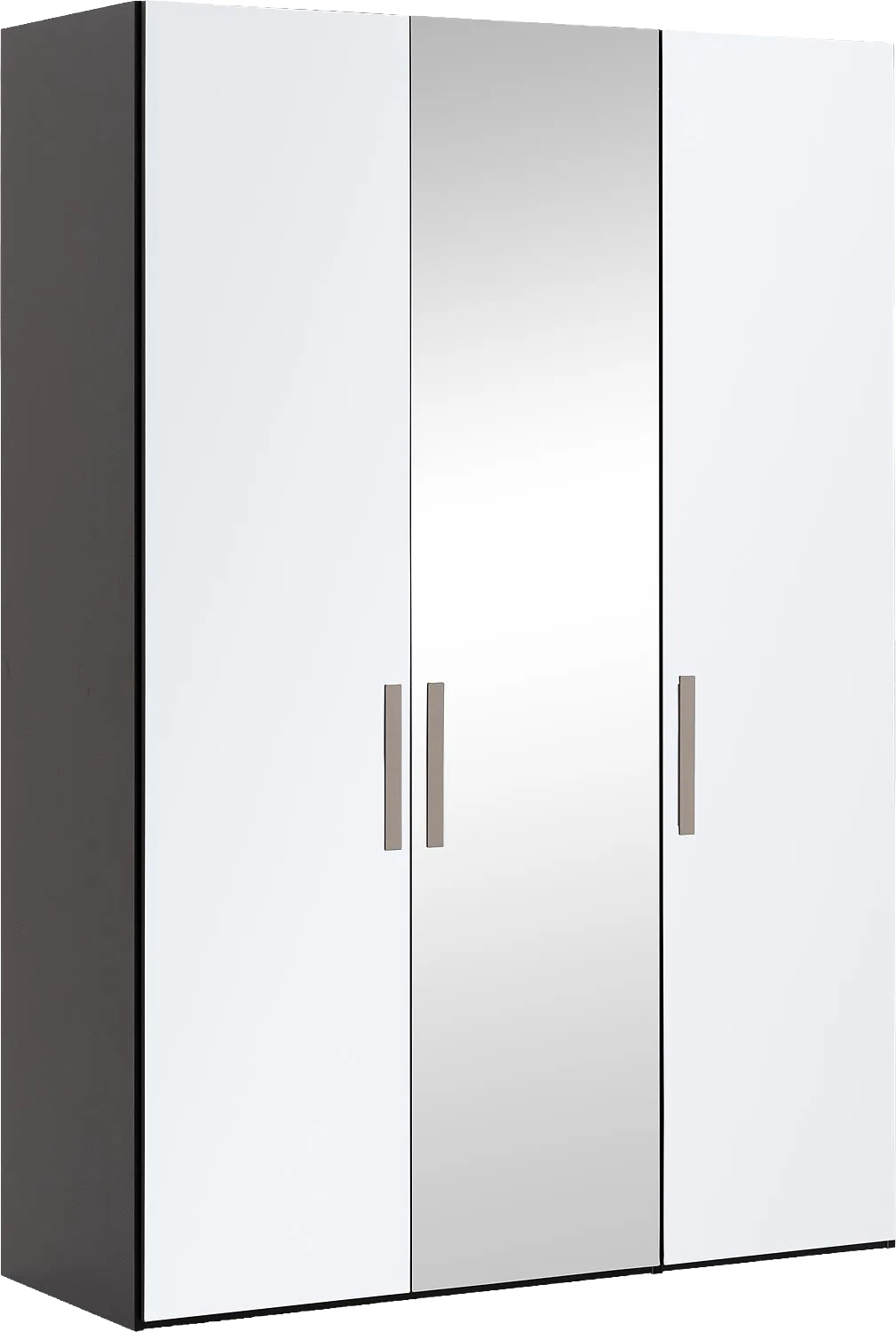 Goossens Kledingkast Easy Storage Ddk, Kledingkast 153 cm breed, 220 cm hoog, 2x glas draaideur en 1x spiegel draaideur midden