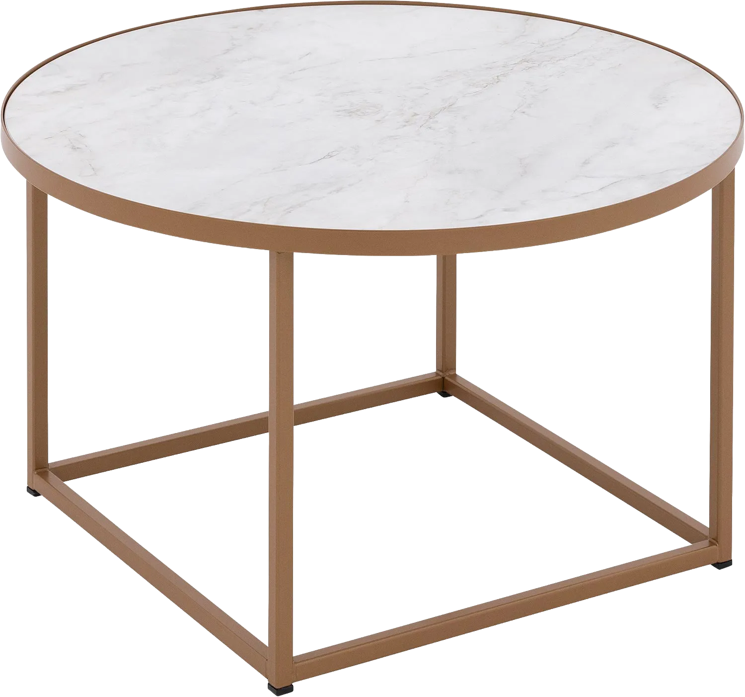 Goossens Salontafel Livia rond, hpl roze, modern design, 61 x 35 x 61 cm