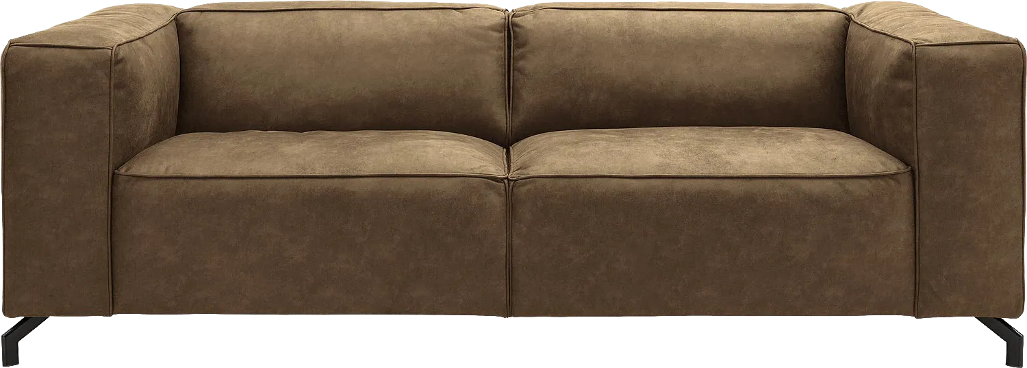 Goossens Bank Calvin groen, micro leer, 3-zits, modern design