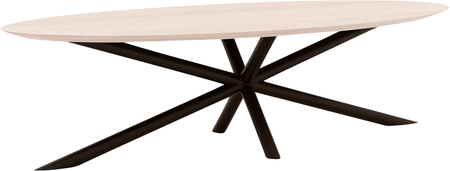 Goossens Excellent Eettafel Gs-1302, Ovaal 280 x 130 cm