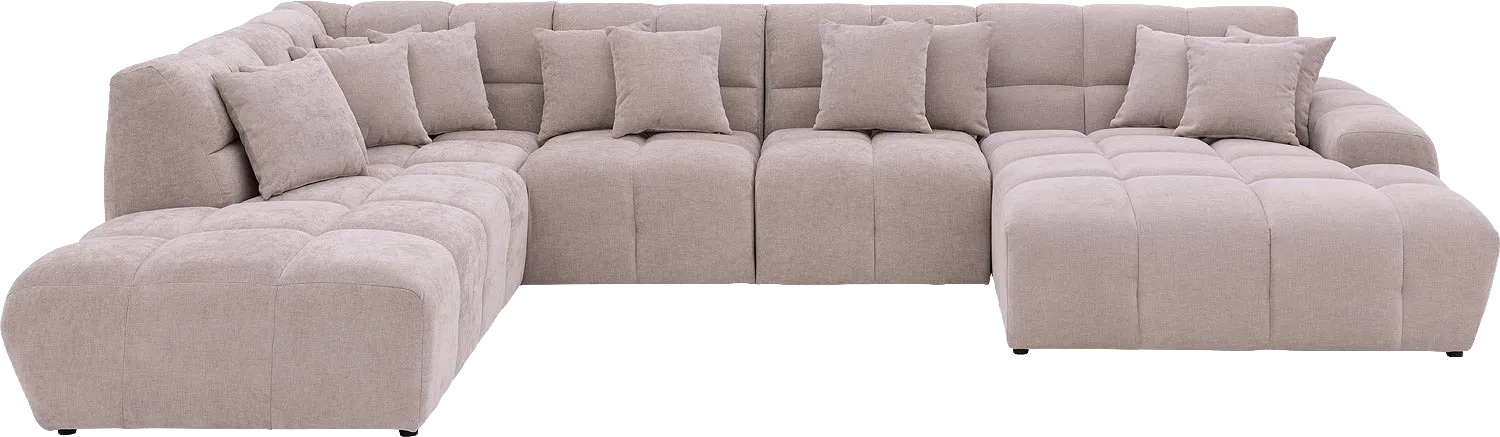 Goossens Excellent Bank Kubus beige, stof, modern design
