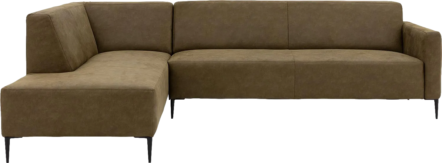 Goossens Bank Key West groen, micro leer, 3-zits, modern design met ligelement links
