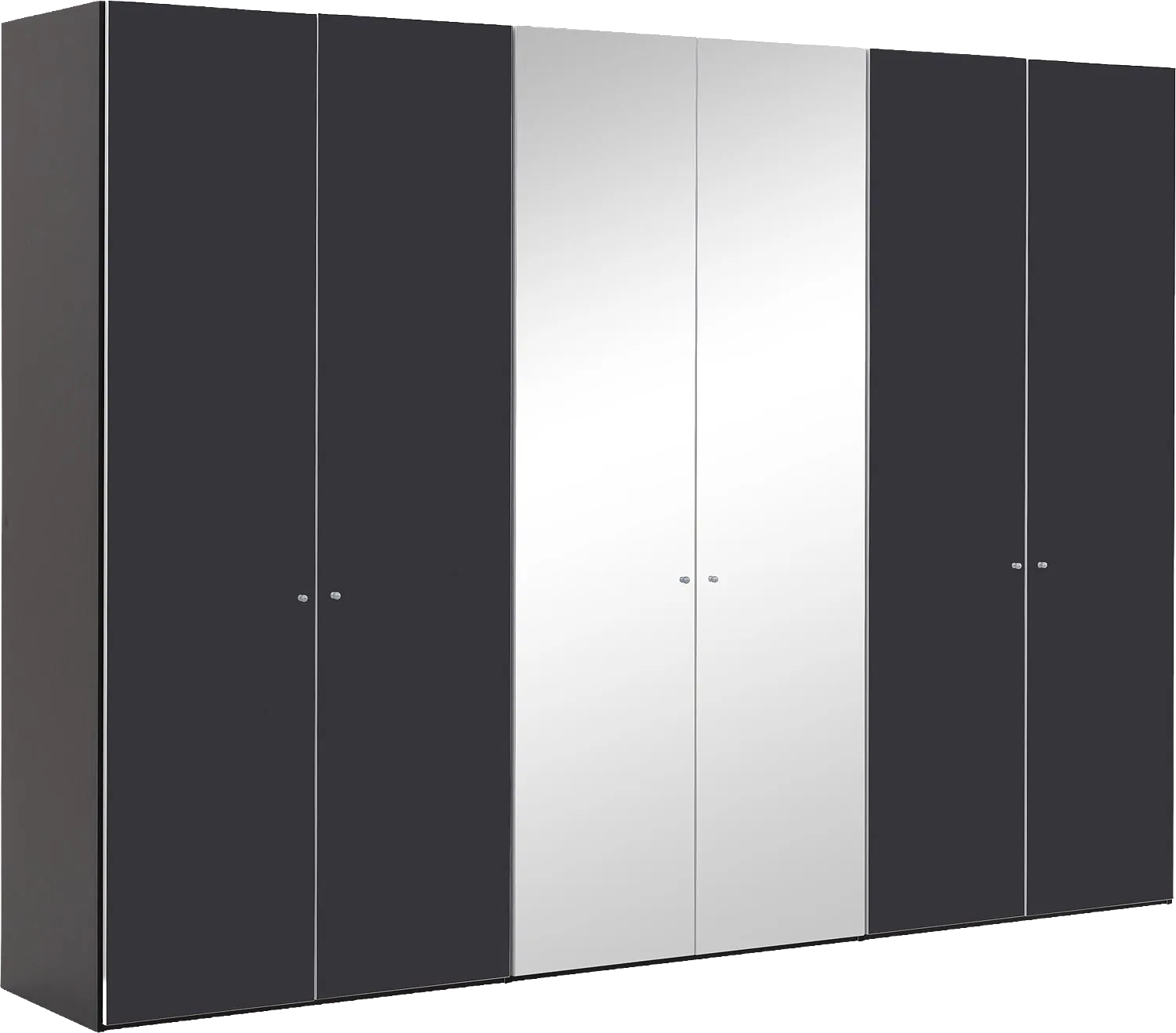 Goossens Kledingkast Easy Storage Ddk, Kledingkast 304 cm breed, 220 cm hoog, 4x draaideur en 2x spiegel draaideur midden