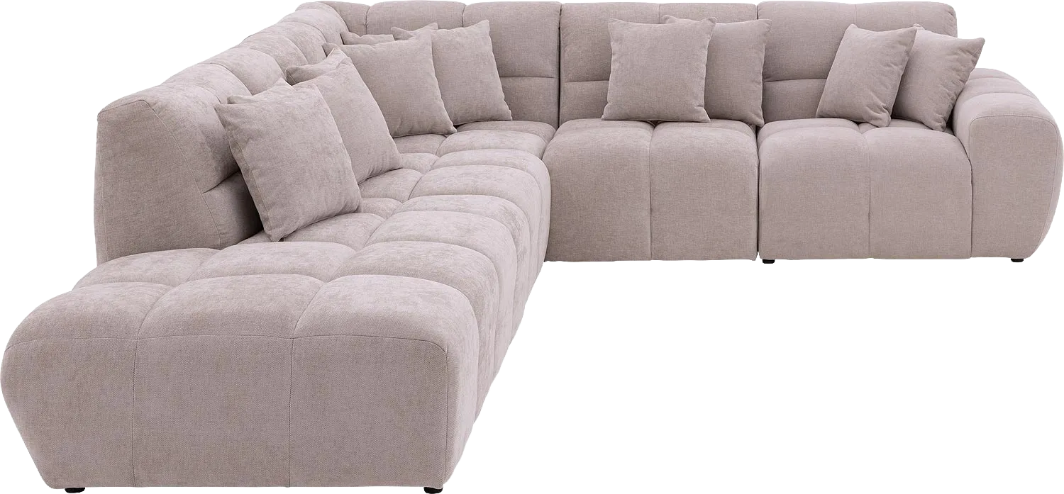 Goossens Excellent Bank Kubus beige, stof, modern design