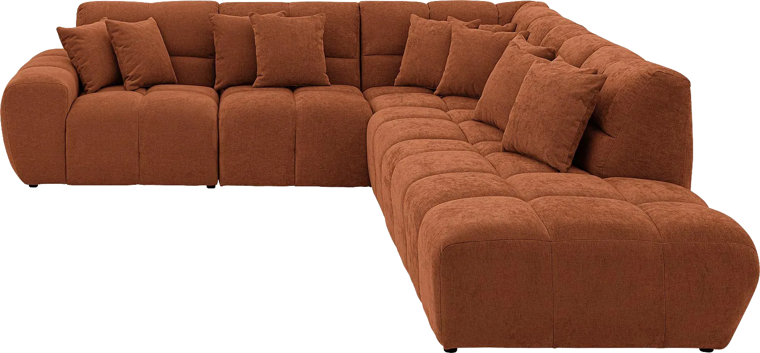 Goossens Excellent Bank Kubus bruin, stof, modern design