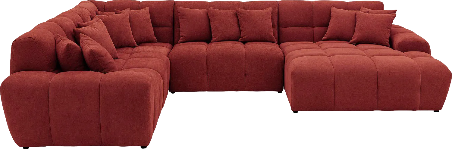 Goossens Excellent Bank Kubus rood, stof, 1,5-zits, modern design
