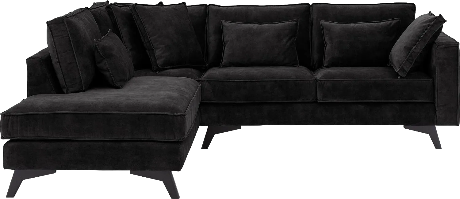Goossens Bank Chambre grijs, stof, 2-zits, elegant chic met ligelement links