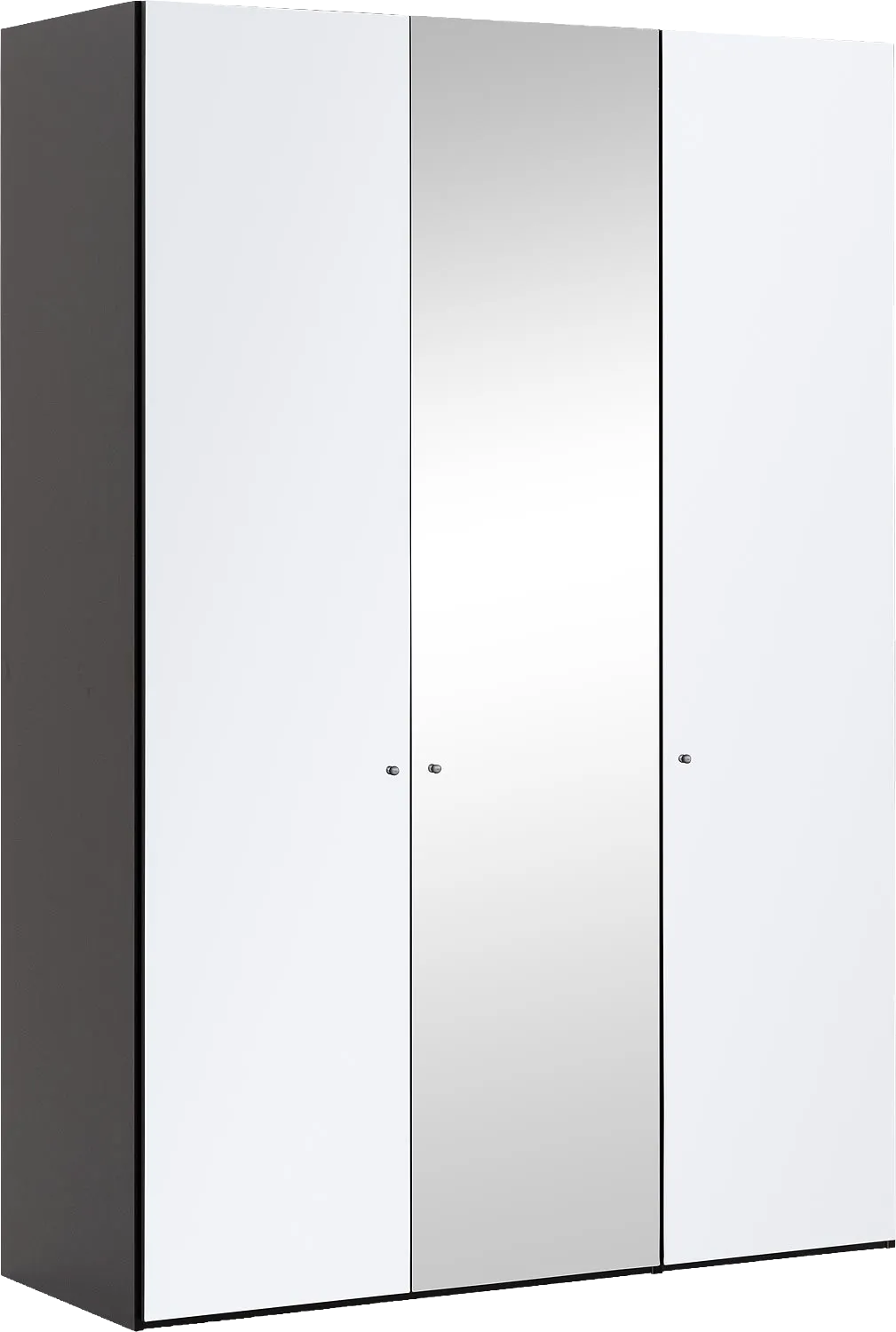 Goossens Kledingkast Easy Storage Ddk, Kledingkast 153 cm breed, 220 cm hoog, 2x glas draaideur en 1x spiegel draaideur midden