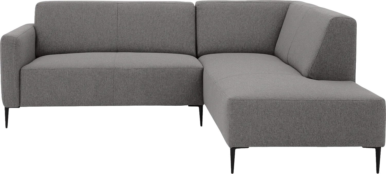 Goossens Bank Key West grijs, stof, 2-zits, modern design met ligelement rechts