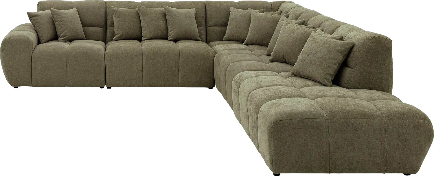 Goossens Excellent Bank Kubus groen, stof, 1,5-zits, modern design