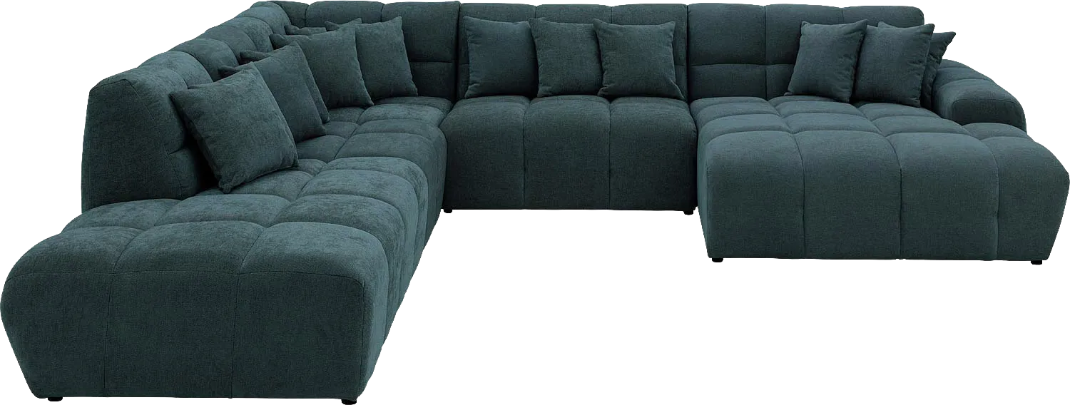 Goossens Excellent Bank Kubus groen, stof, 1,5-zits, modern design