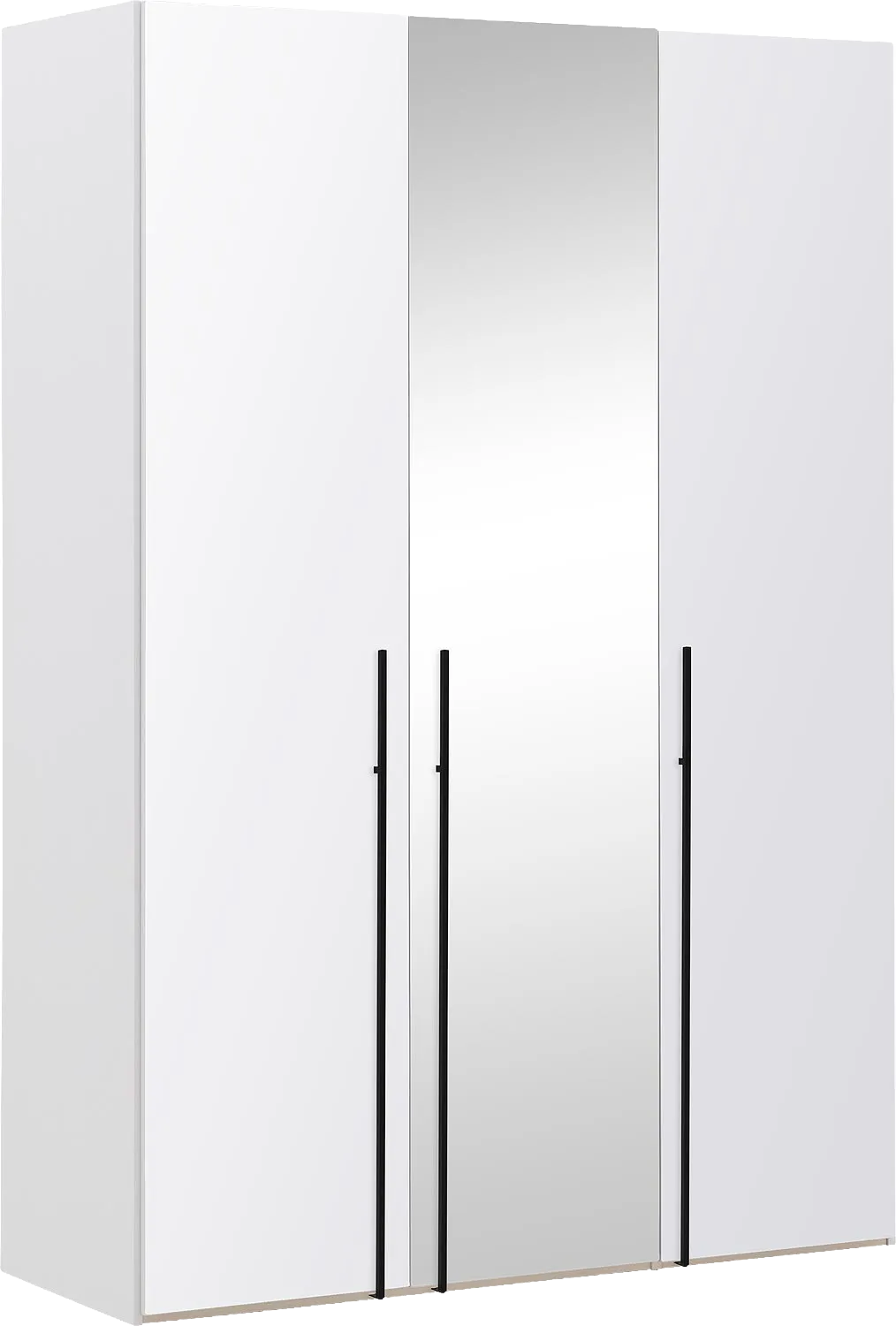 Goossens Kledingkast Easy Storage Ddk, Kledingkast 153 cm breed, 220 cm hoog, 2x glas draaideur en 1x spiegel draaideur midden