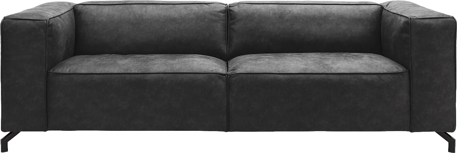 Goossens Bank Calvin antraciet, micro leer, 3,5-zits, modern design
