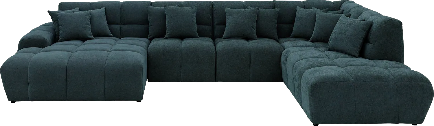Goossens Excellent Bank Kubus groen, stof, modern design