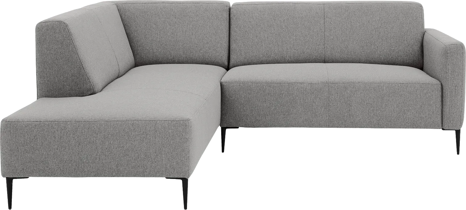 Goossens Bank Key West lichtgrijs, stof, 2-zits, modern design met ligelement links