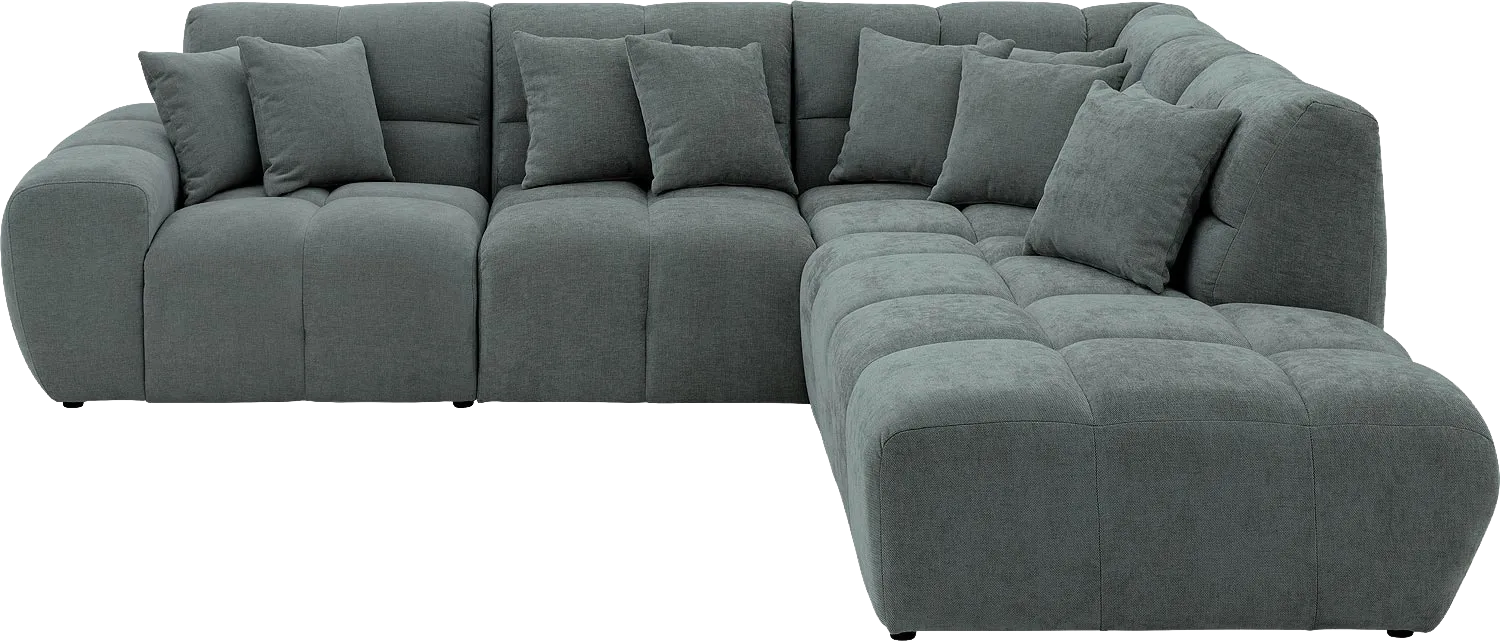 Goossens Excellent Bank Kubus groen, stof, modern design