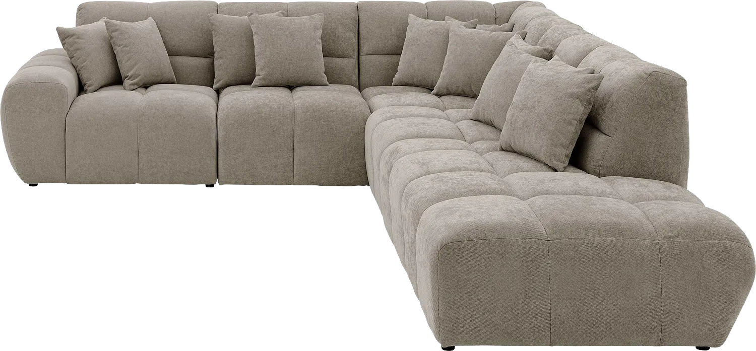 Goossens Excellent Bank Kubus bruin, stof, modern design