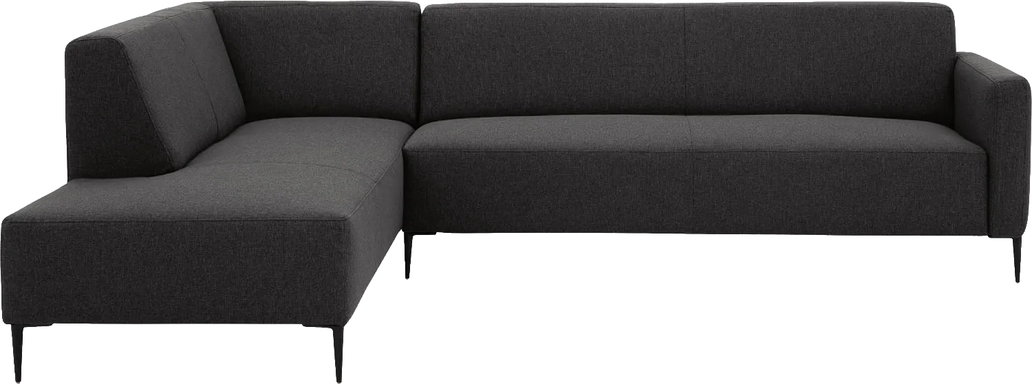 Goossens Bank Key West grijs, stof, 3-zits, modern design met ligelement links