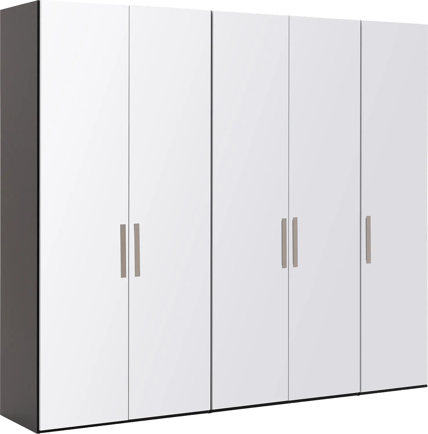 Goossens Kledingkast Easy Storage Ddk, Kledingkast 253 cm breed, 220 cm hoog, 5x glas draaideur