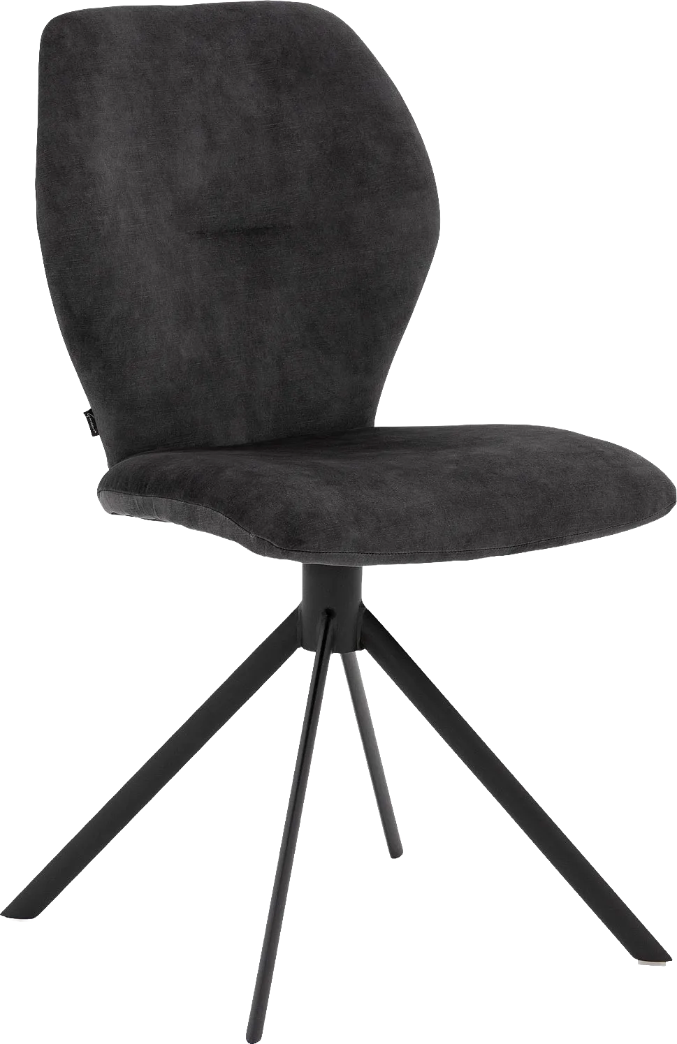 Goossens Eetkamerstoel Hera antraciet velvet stof leuning, modern design