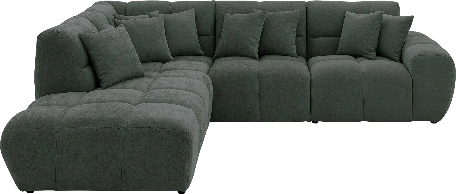 Goossens Excellent Bank Kubus groen, stof, modern design