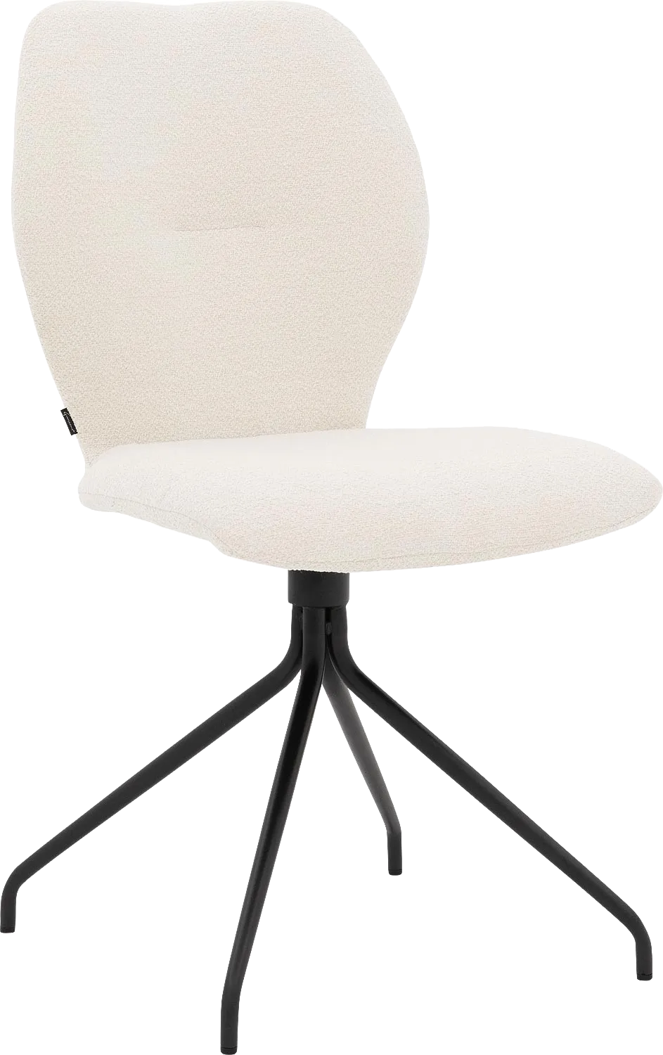Goossens Eetkamerstoel Hera wit stof leuning, modern design