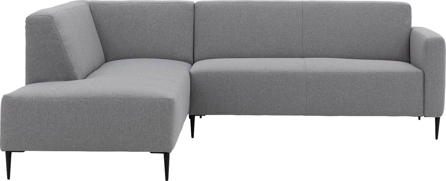 Goossens Bank Key West grijs, stof, 2,5-zits, modern design met ligelement rechts
