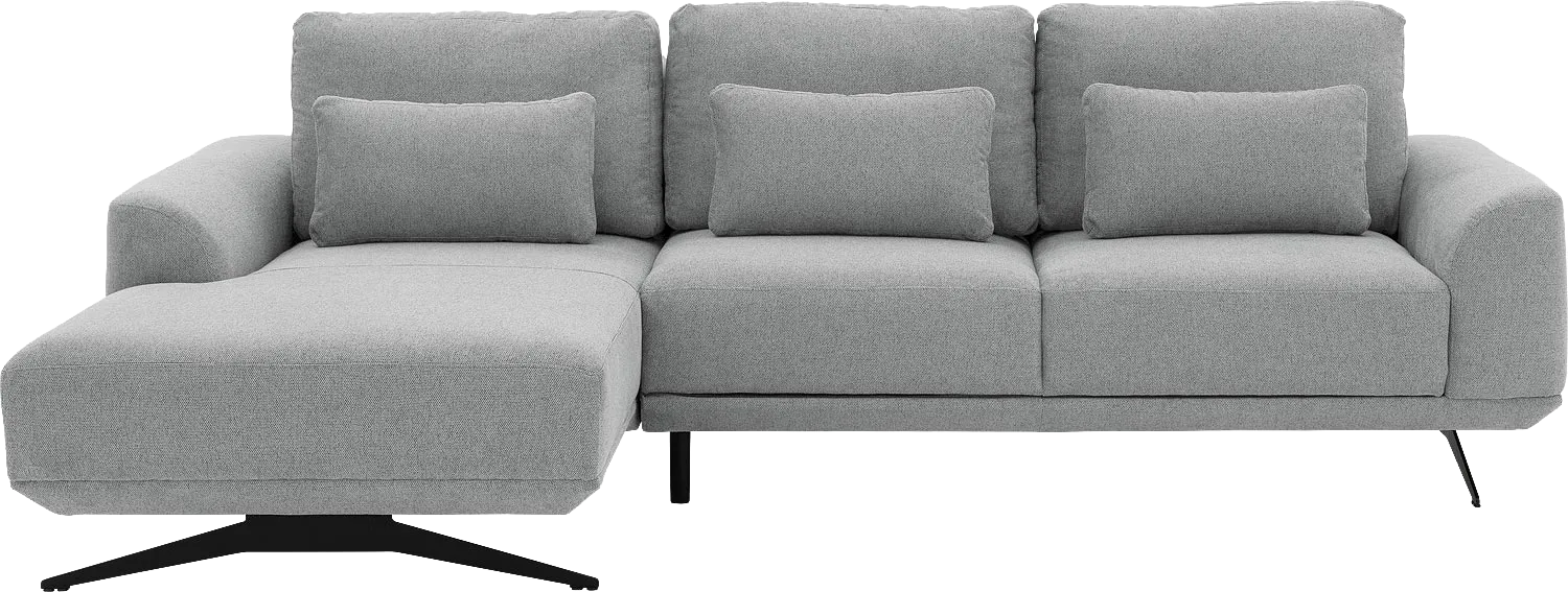Goossens Excellent Bank Princess Met Elektrisch Uitschuifbaar Zitvlak grijs, stof, 2,5-zits, elegant chic met chaise longue links