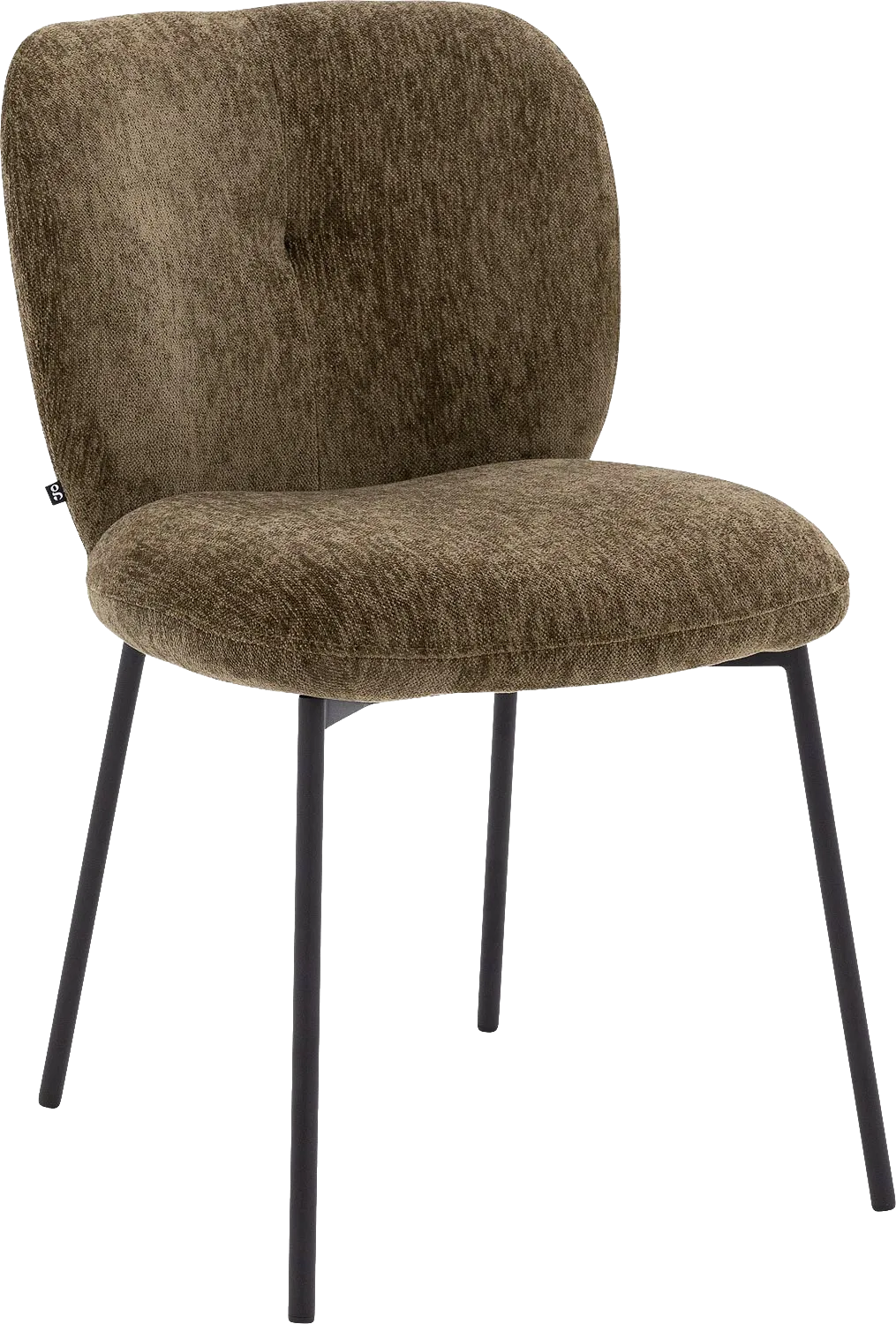 Goossens Basic Eetkamerstoel Eller groen stof leuning, modern design