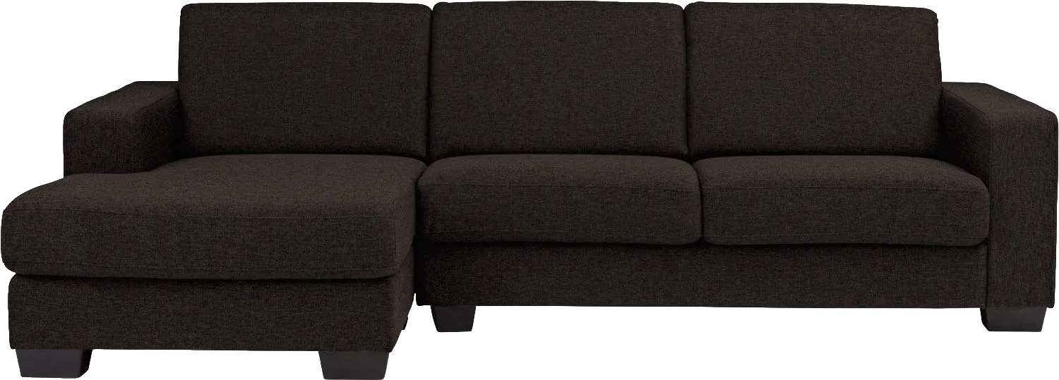 Goossens Hoekbank N-joy Divana Met Chaise Longue donkerbruin, stof, 2,5-zits, stijlvol landelijk met chaise longue links
