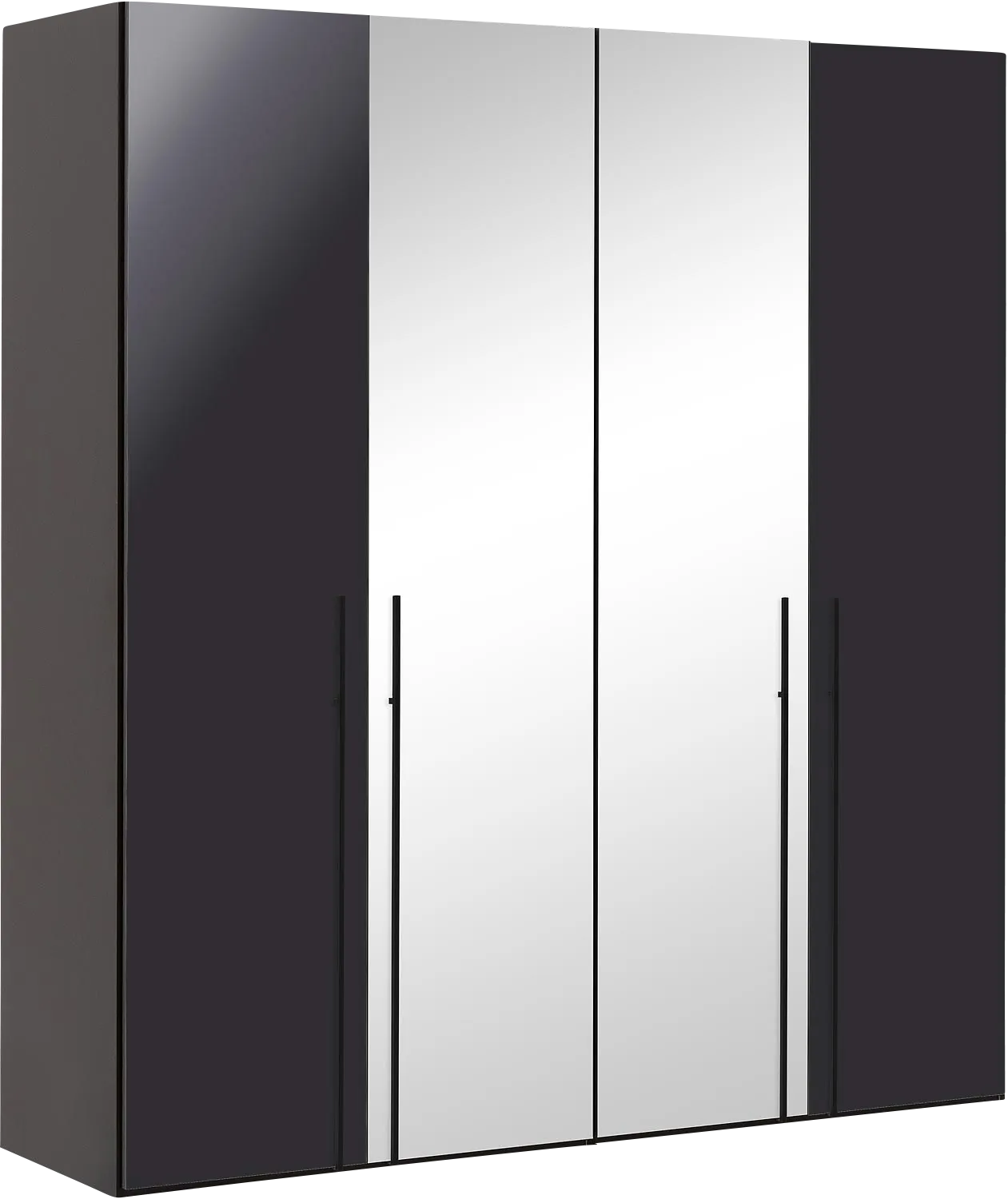 Goossens Kledingkast Easy Storage Ddk, Kledingkast 203 cm breed, 220 cm hoog, 2x draaideur en 2x spiegel draaideur midden